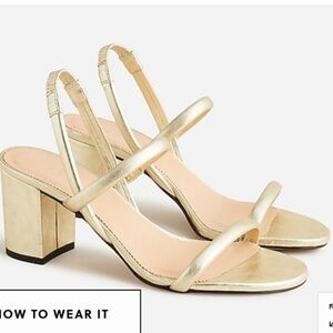 J Crew Lucie slingback block-heel sandals in metallic leather
Item BF482